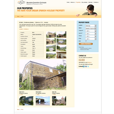 Spanish country cottages website